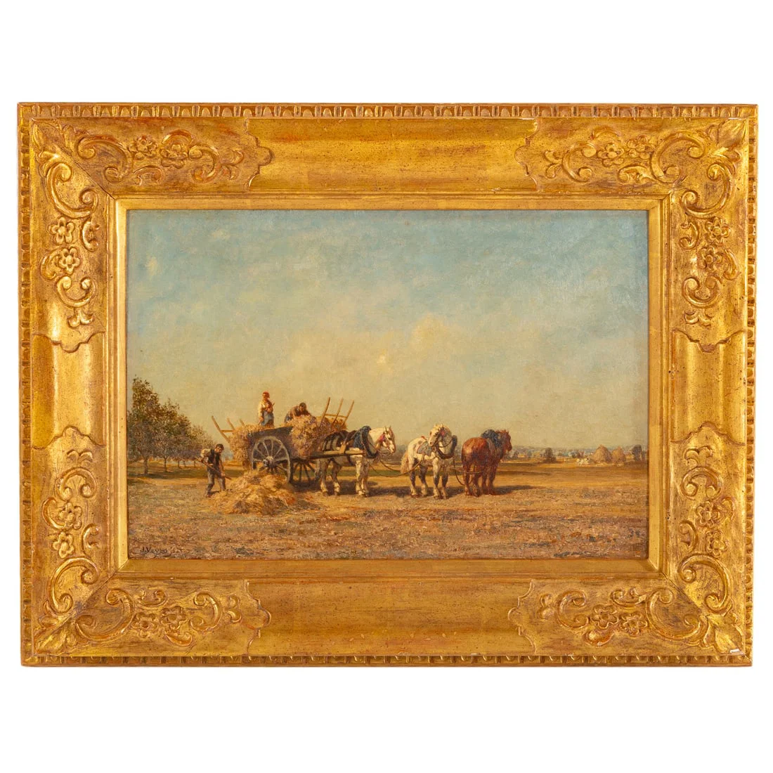 Jules Jacques Veyrassat. Working the Fields, oil