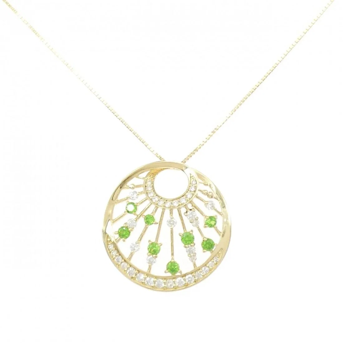 K18YG DEMANTOID GARNET NECKLACE