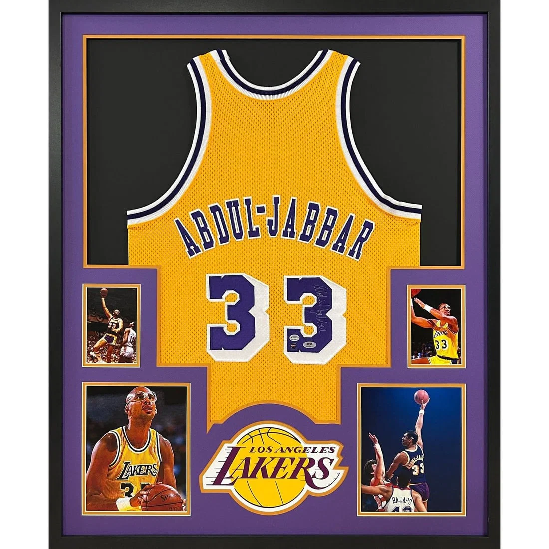 Kareem Abdul-Jabbar Signed Framed Jersey PSA/DNA Lakers 42x34