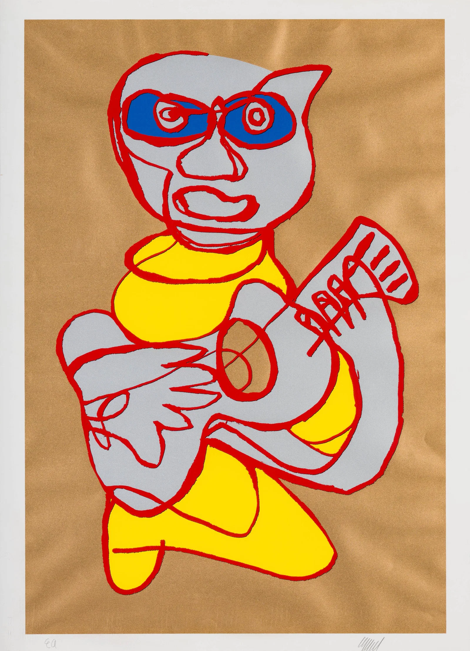 Karel Appel Singing Hands (Gold), 1978