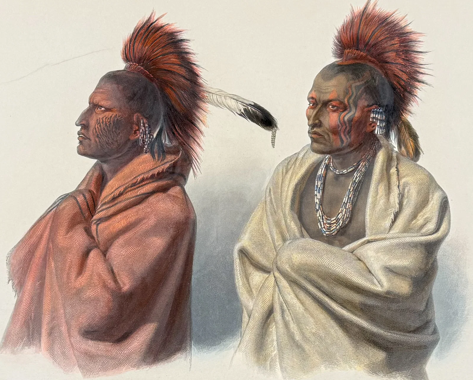 Karl Bodmer - Massika, Saki Indian & Wakusasse, Musquake Indian. 3