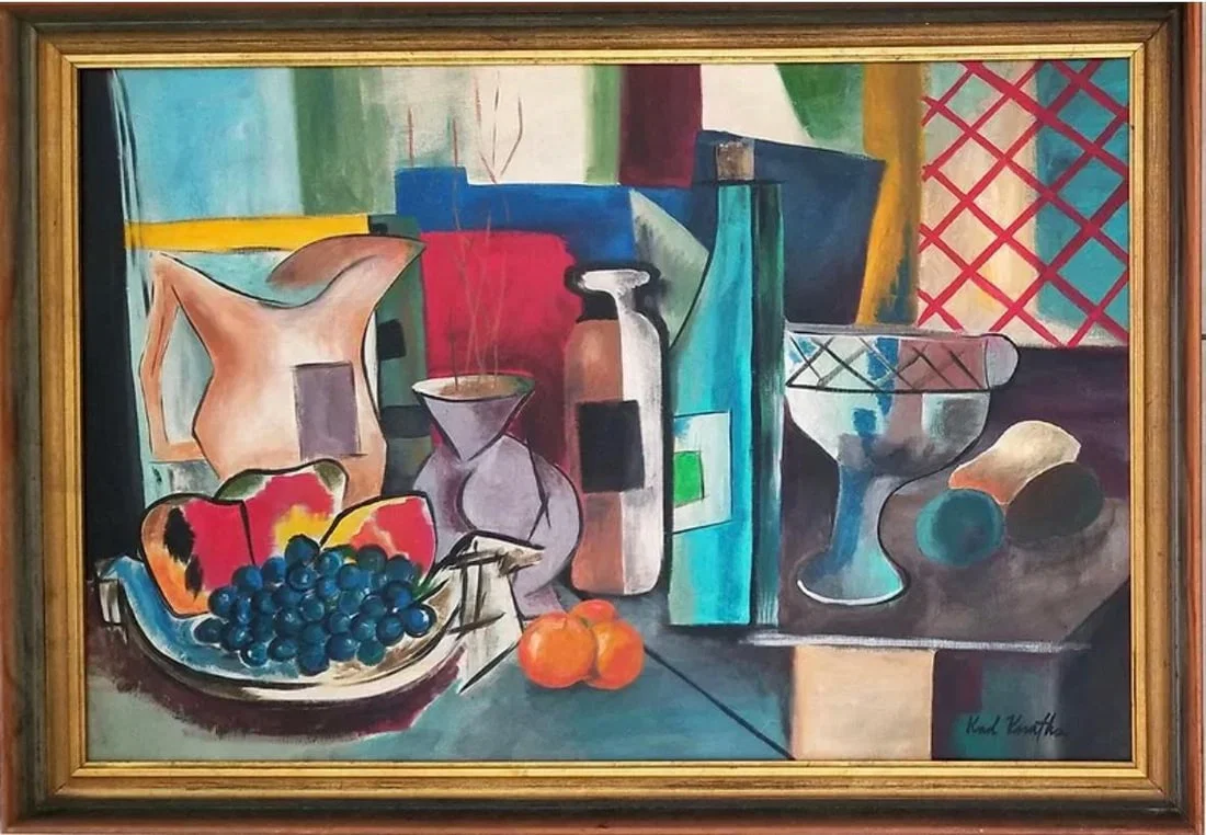 Karl Knaths (Attributed) Oil on Canvas Art: 36" x 24" Frame: 40" x 28"