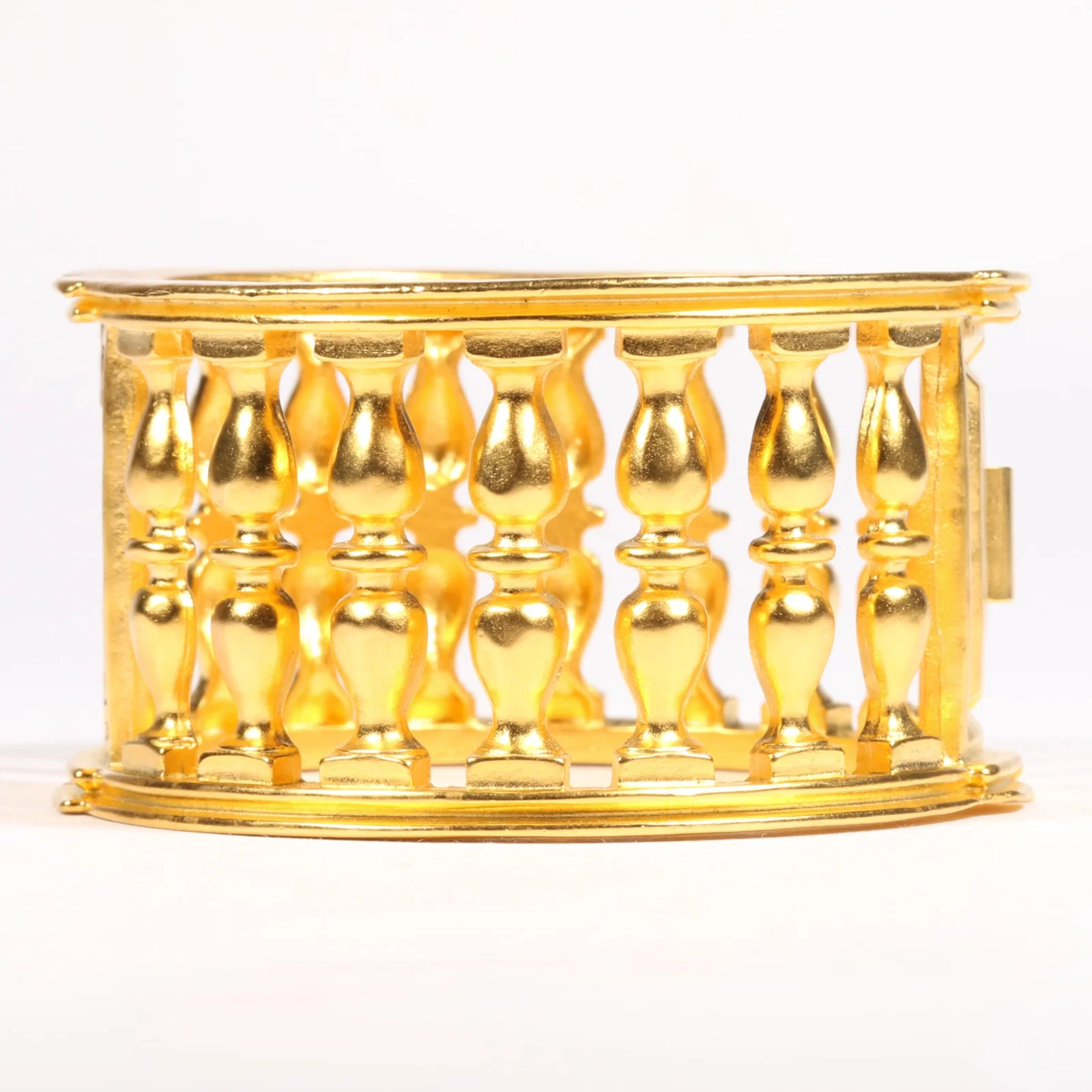 Karl Lagerfeld vintage balustrade hinged bangle bracelet 1 5/8"H x 2 1/2"Diam