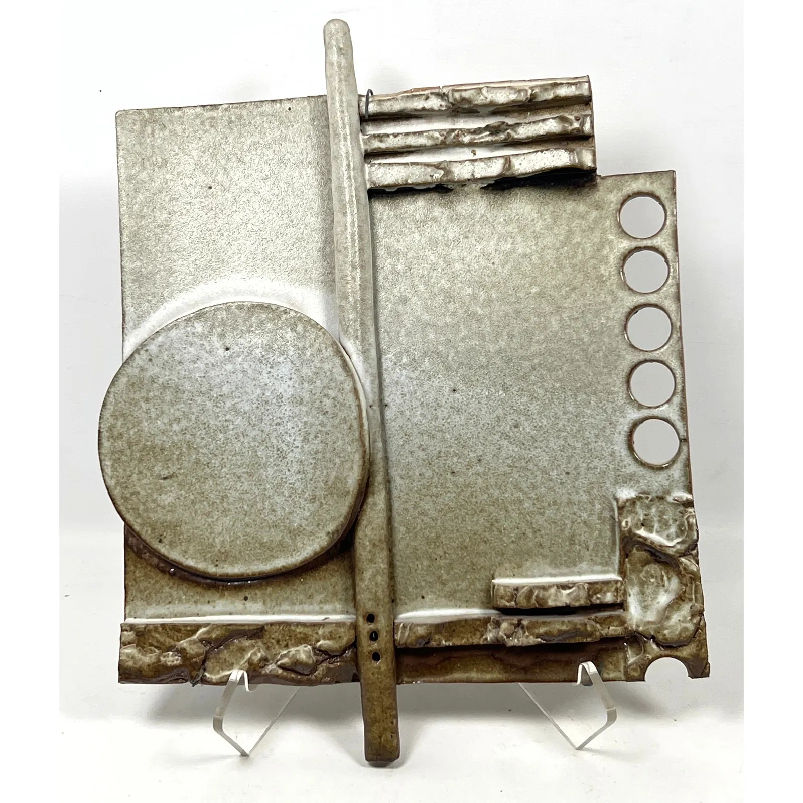 Kathy and Bill Lair Pottery wall Plaque. Kirby's Mill Pottery. Stoneware.