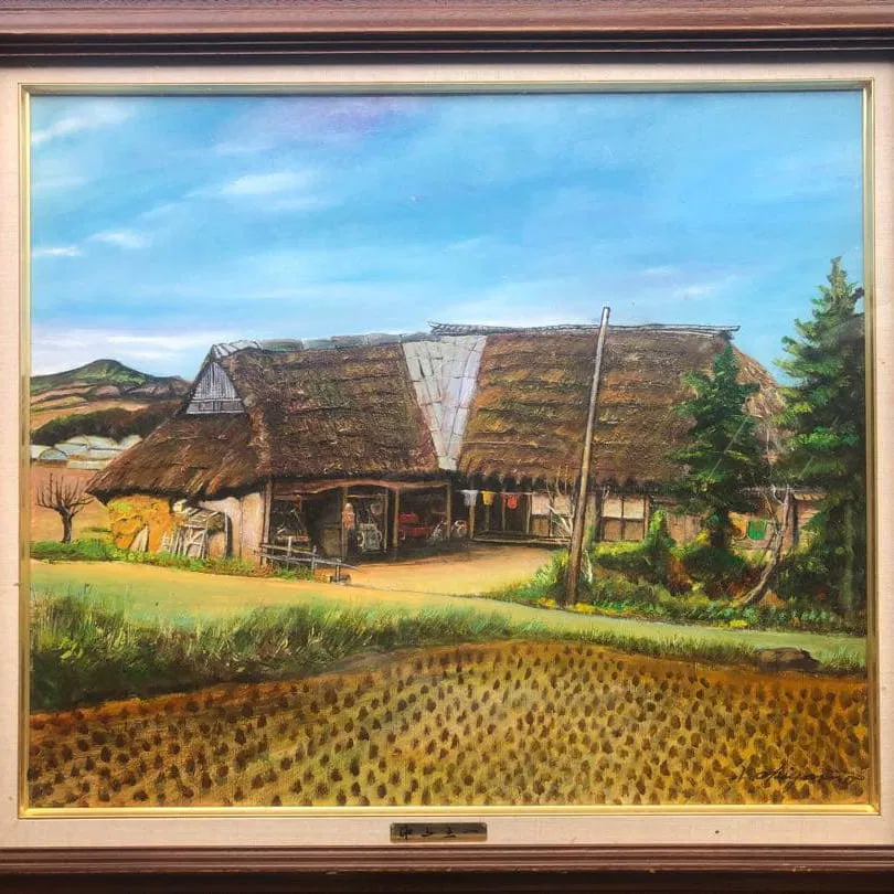 Kazuichi Okuyama - Tono Magariya - Countryside Landscape Oil Painting