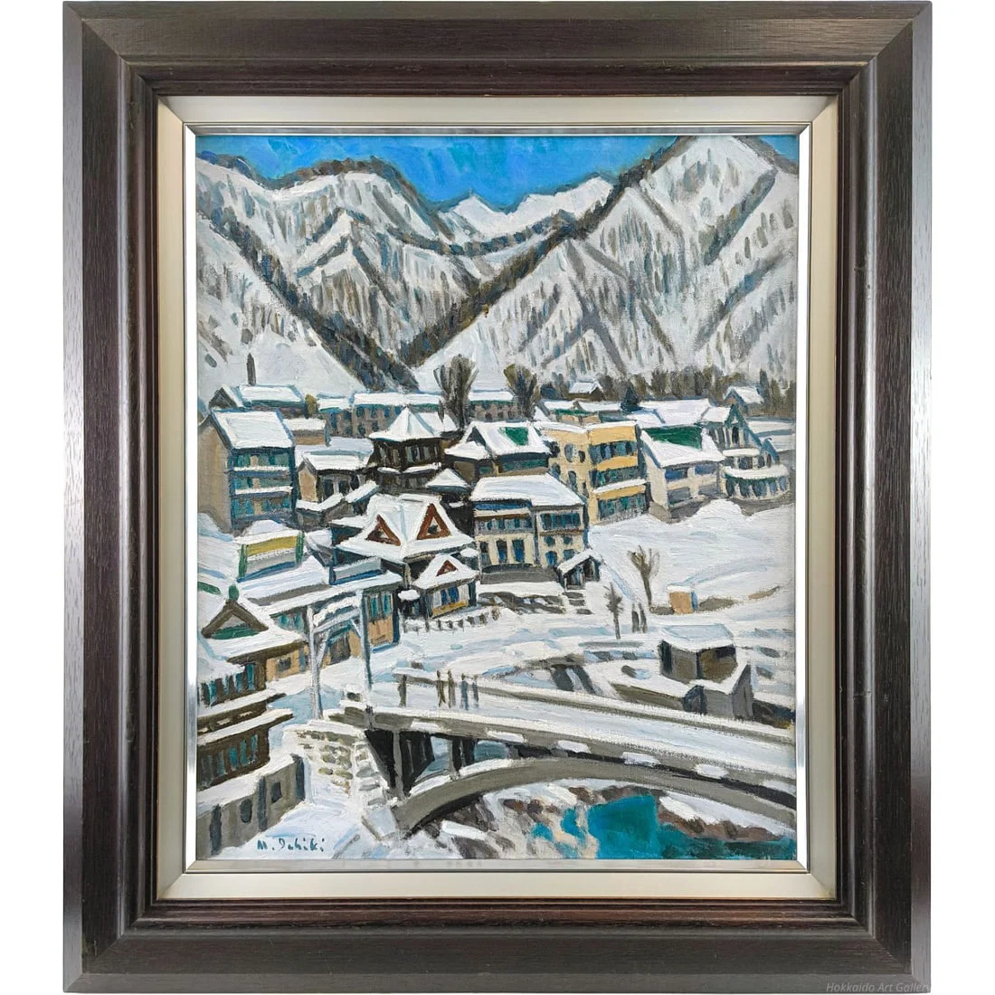 Kazuo Ichiki "Snow in Jozankei" Oil Painting