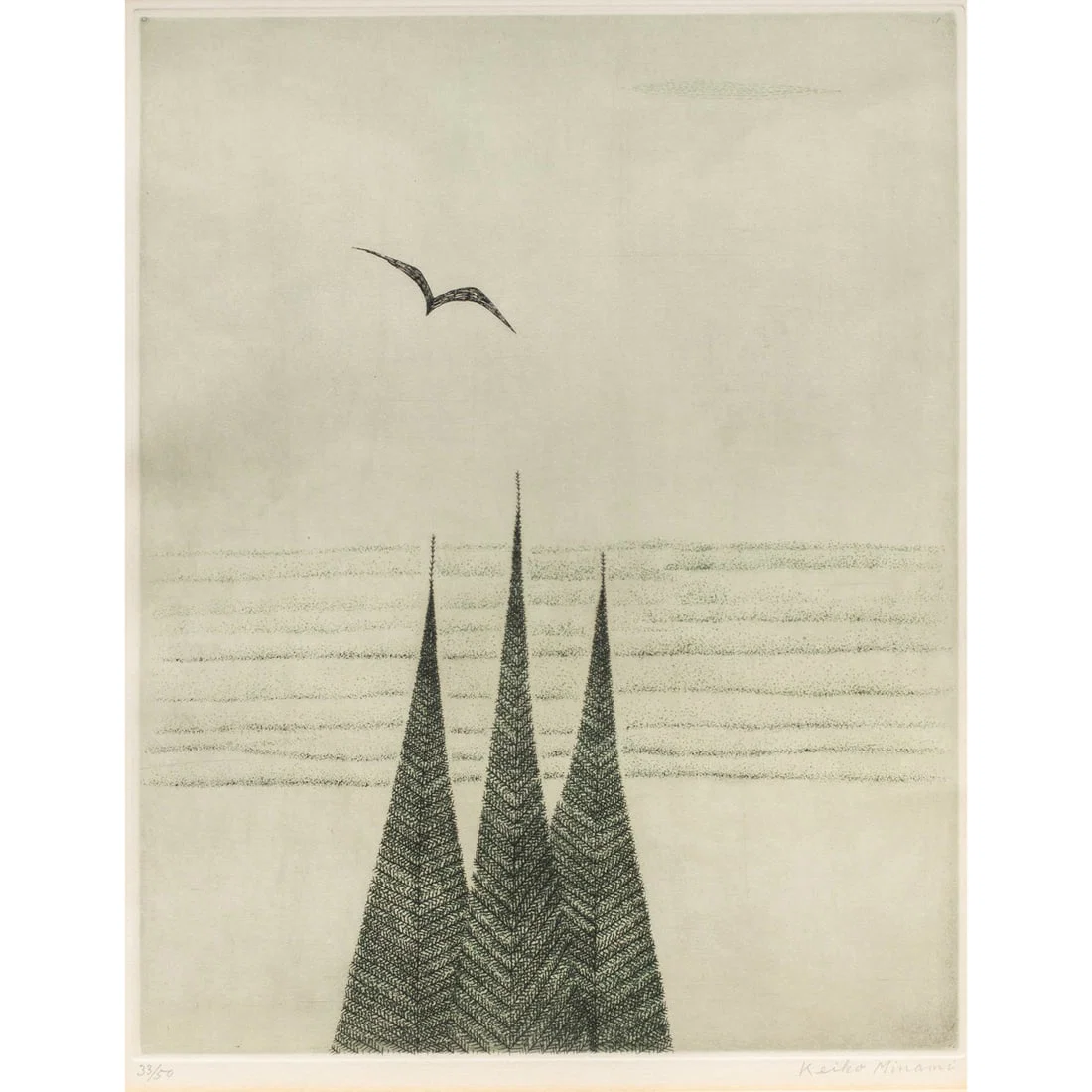 Keiko Minami (1911-2004) - Three Fir Trees