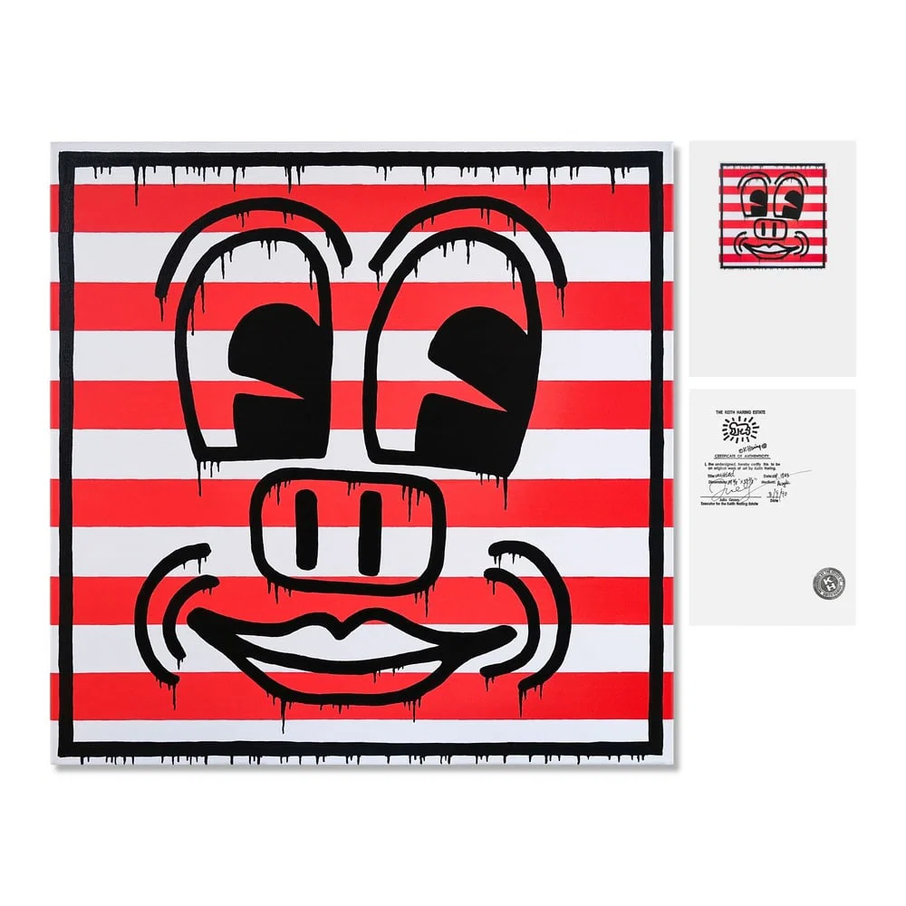 KEITH HARING (1958-1990), ATTRIBUTED TO, ACRYLIC ON CANVAS