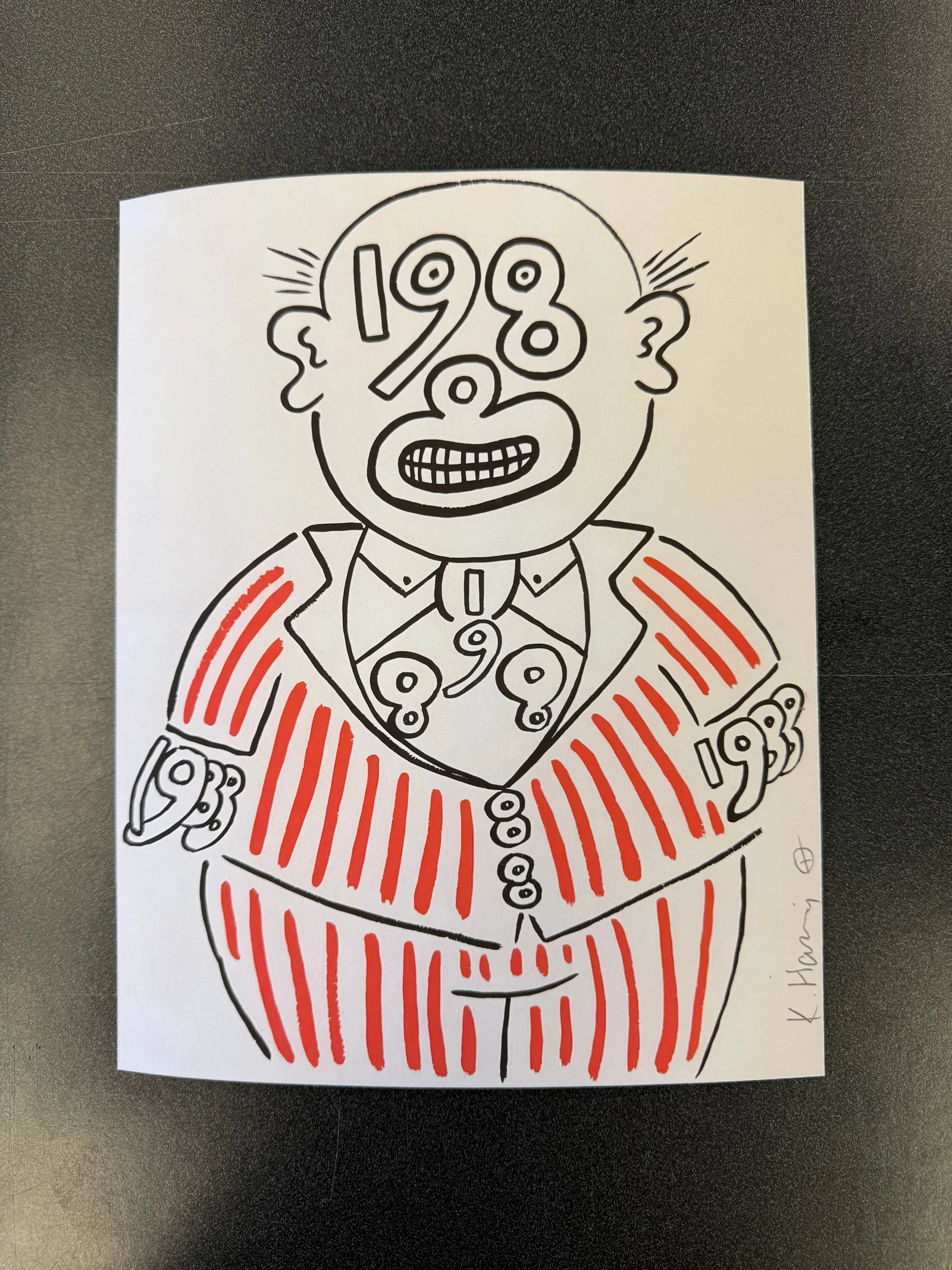 Keith Haring - 1988 Man Signed Print