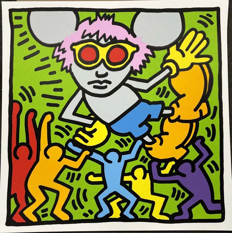Keith Haring (American 1958-1990) Silkscreen Serigraph Andy Mouse 1986