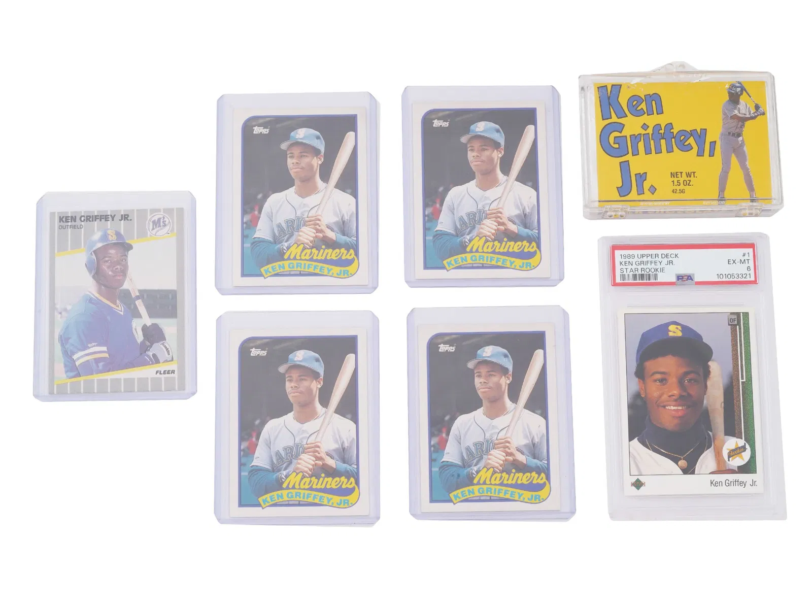 KEN GRIFFEY JR BASEBALL CARDS AND CHOCOLATE BAR