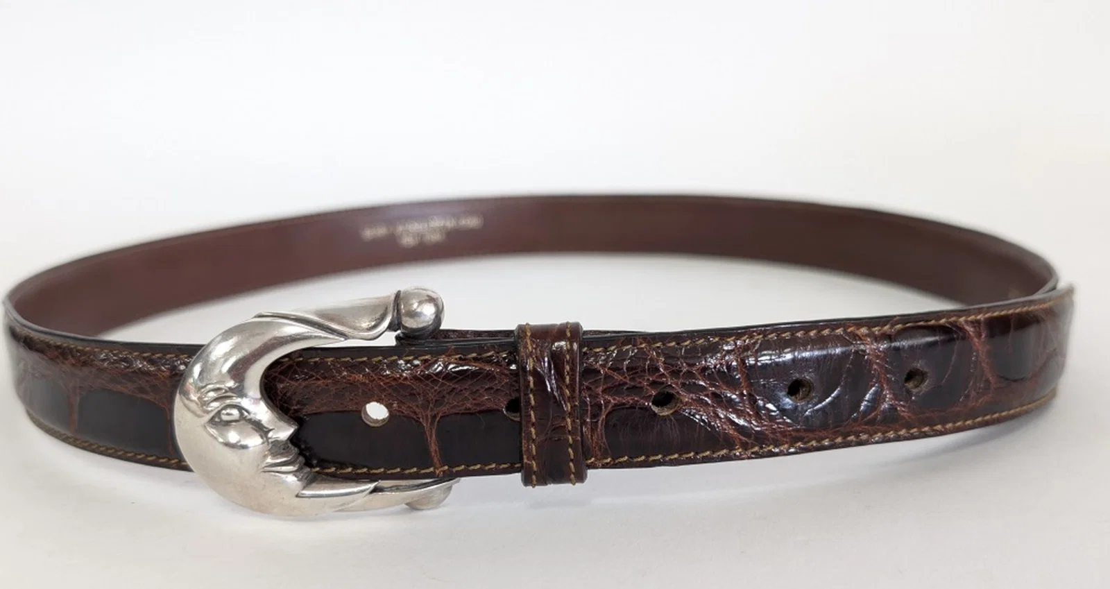 Kieselstein-Cord Sterling Silver w Alligator Belt