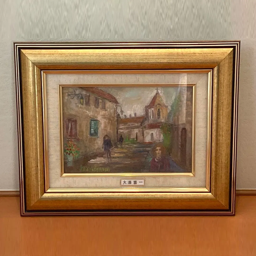 Kiichi Osawa "Old Church in Paris" Painting, Oil Painting