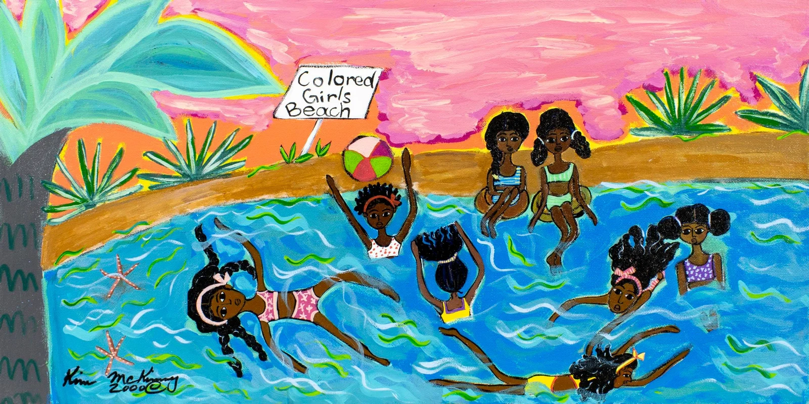 Kim McKinney (Haiti,b 1959) oil painting