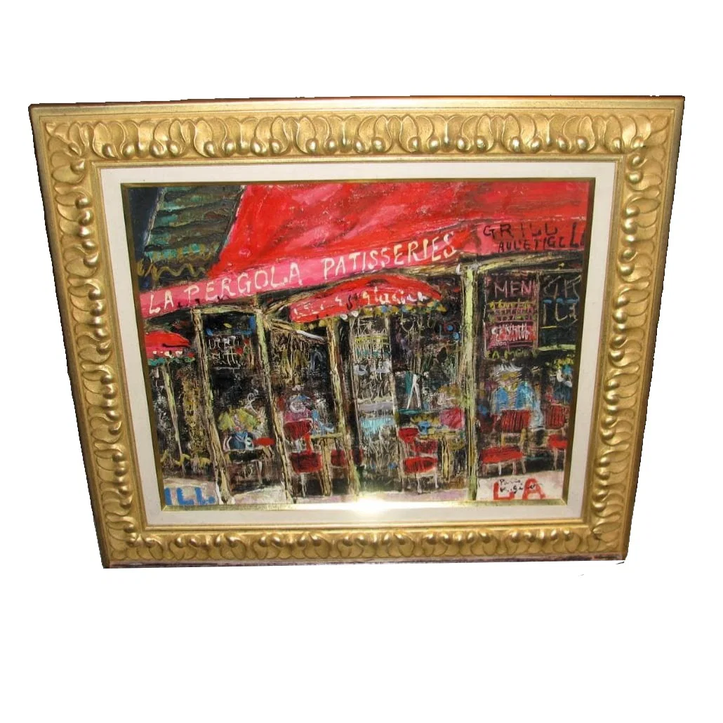 Kimura JirO's "CafE on the Champs-ÉlysEes" is a magnificent oil painting.