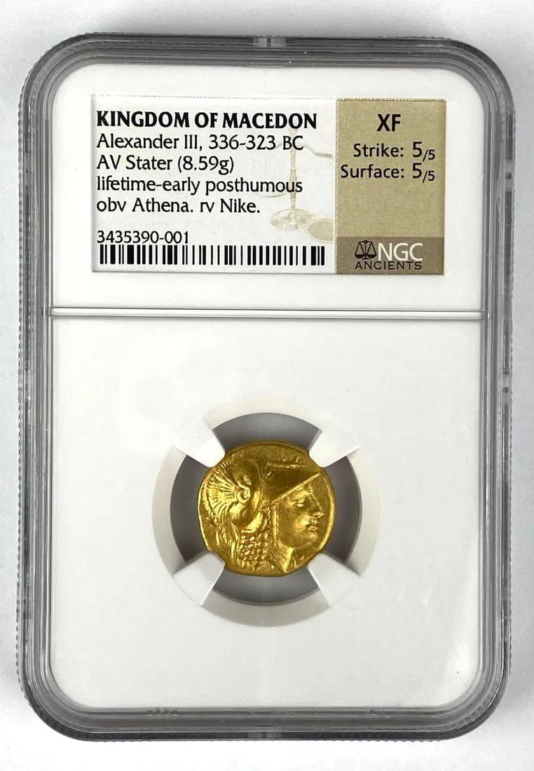 Kingdom of Macedon Alexander III 336-323 BC NGC Ancients AV Stater XF
