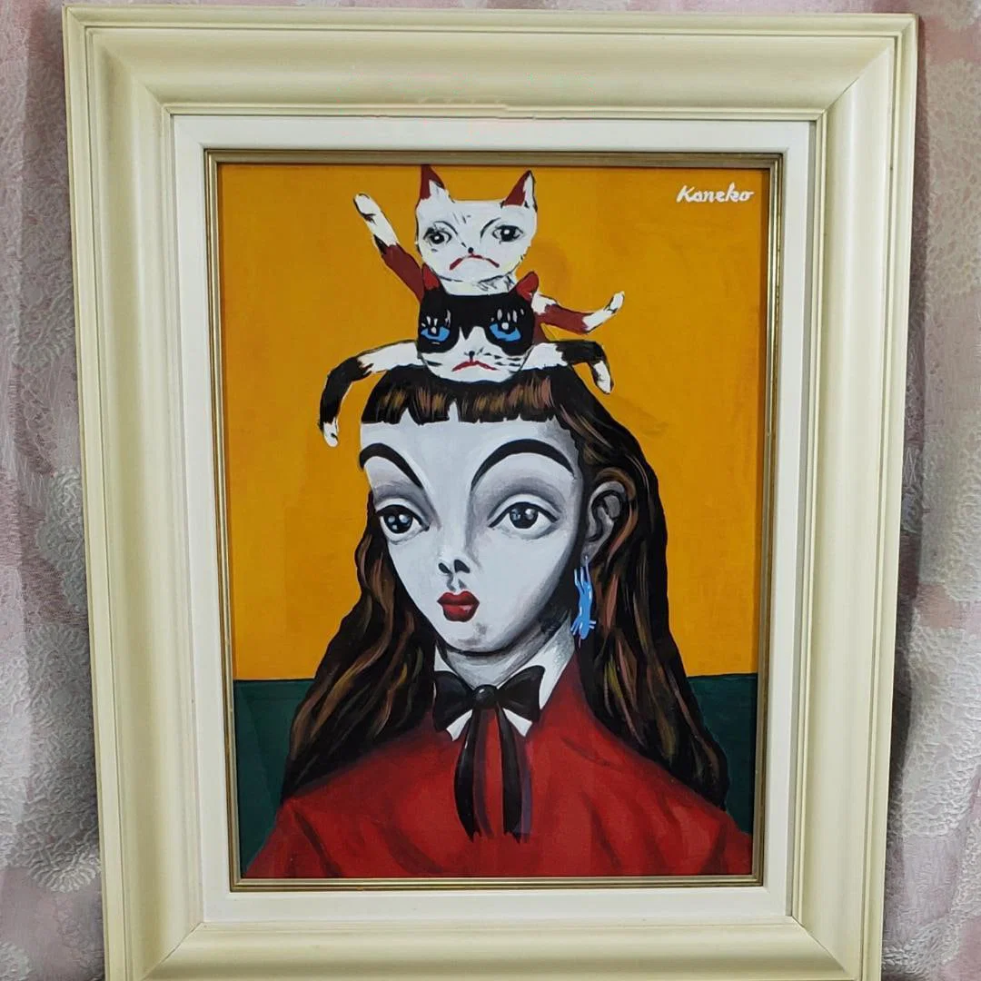 Kinji Kaneko - Cat's Hat, oil painting F6 size