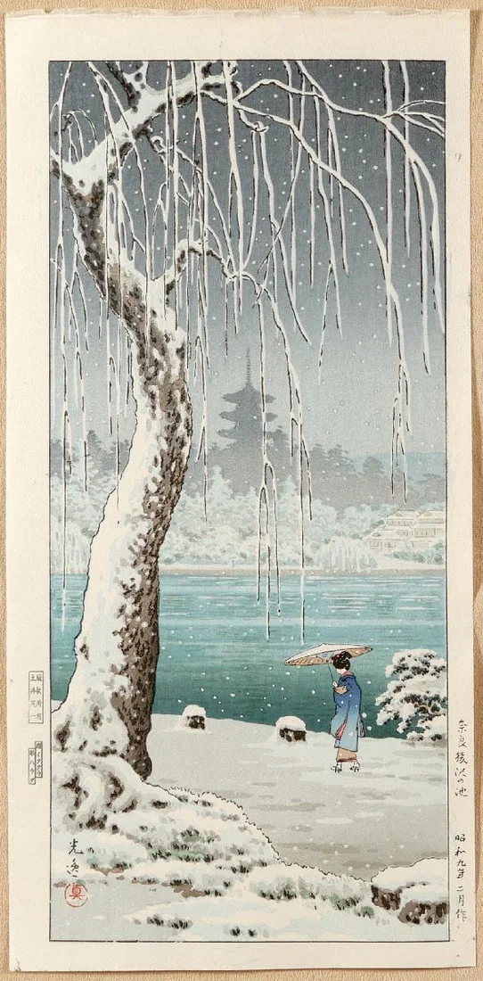 KOITSU, Tsuchiya (1870-1949): Sarusawa Pond in Nara