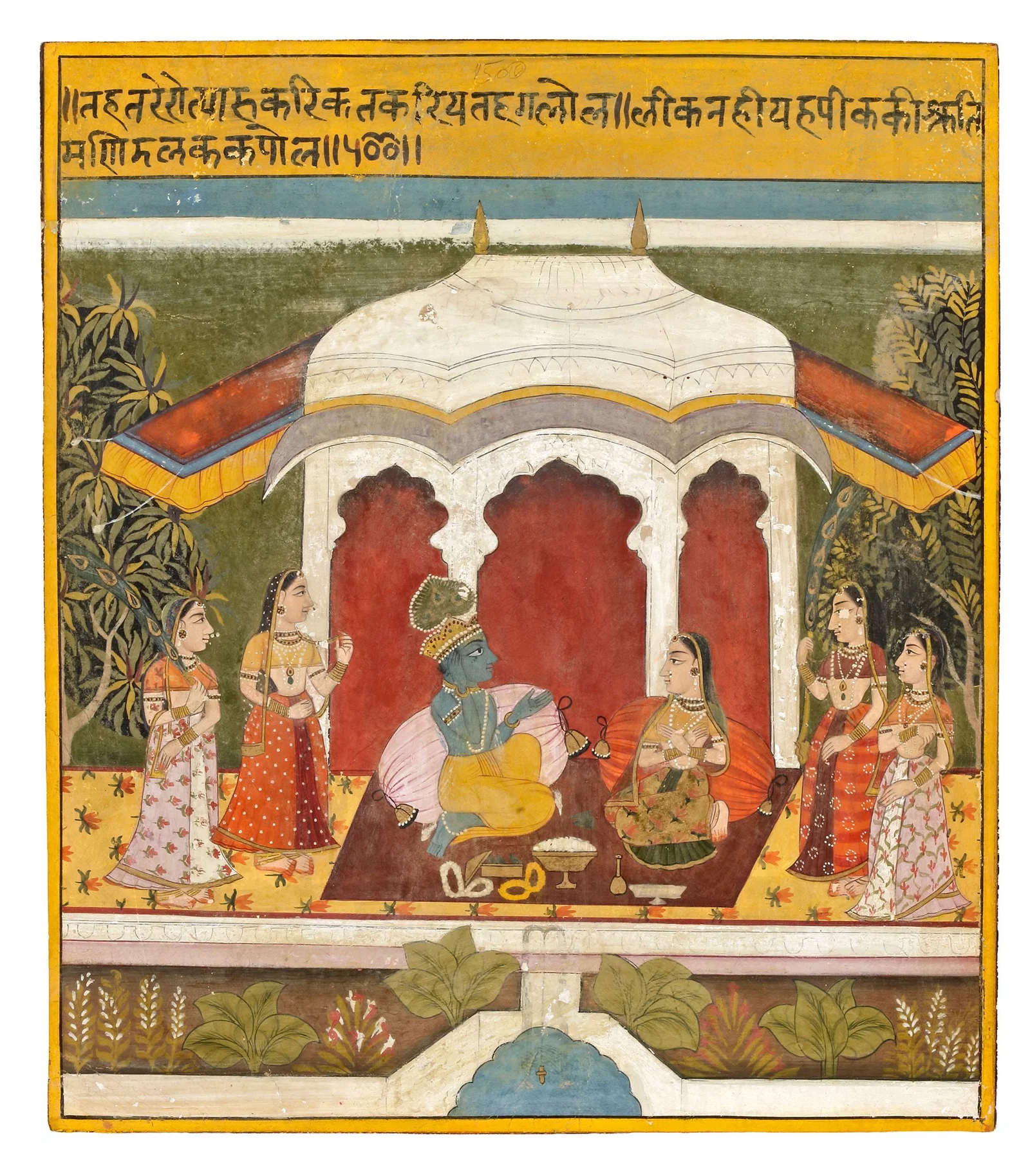 KRISHNA IN A PALACE PAVILION, 19TH CENTURY