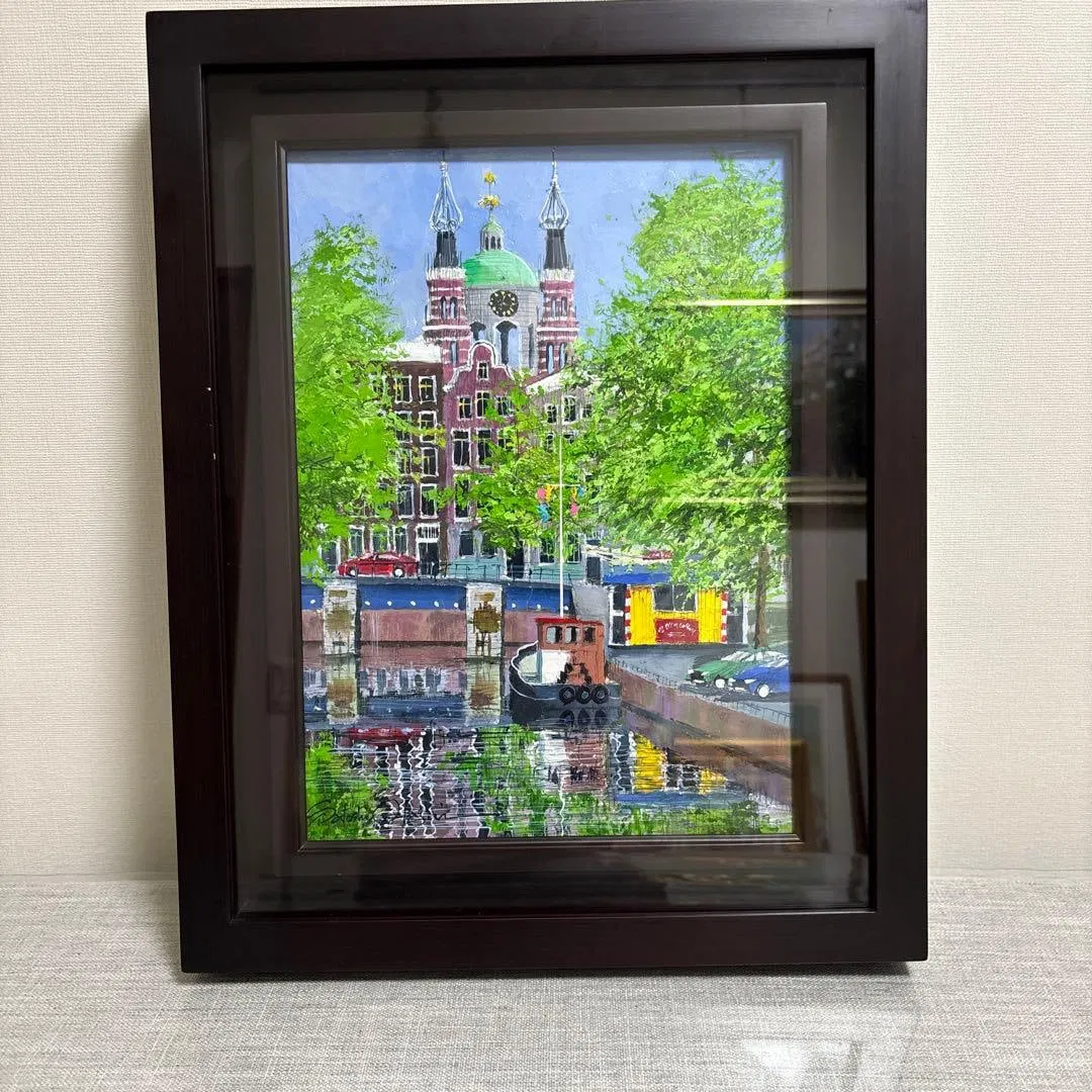 Kunio Odagiri, "Canal with a Palace," Oil Painting, Size 4.