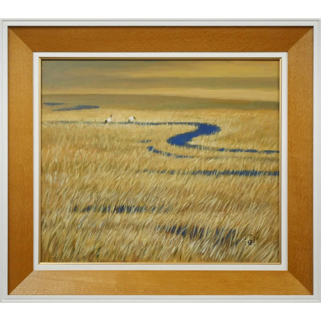 Kuriyagawa Kenichi "Shitsugen no Tsuru (Kushiro)" Oil Painting, F10 Size