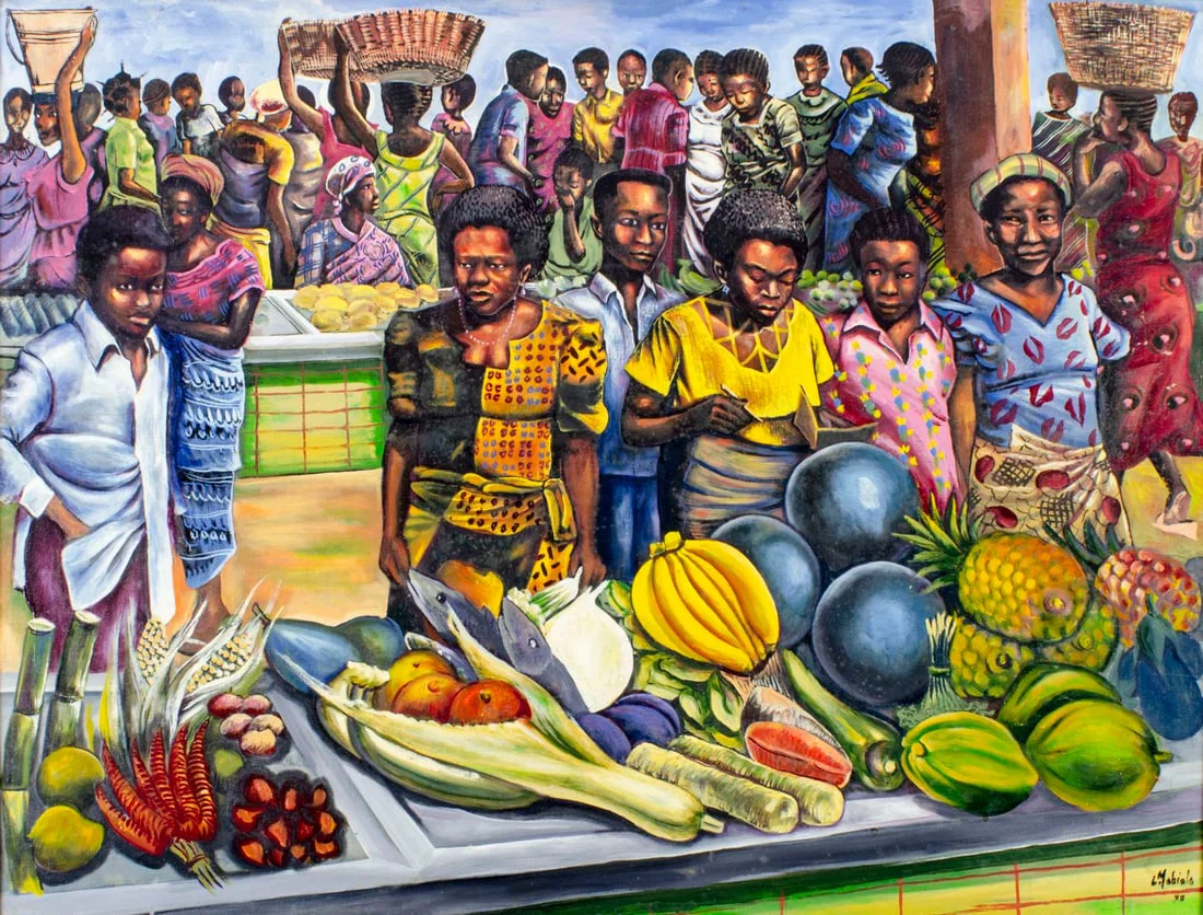 L Mabiala (Congo,20C) oil painting