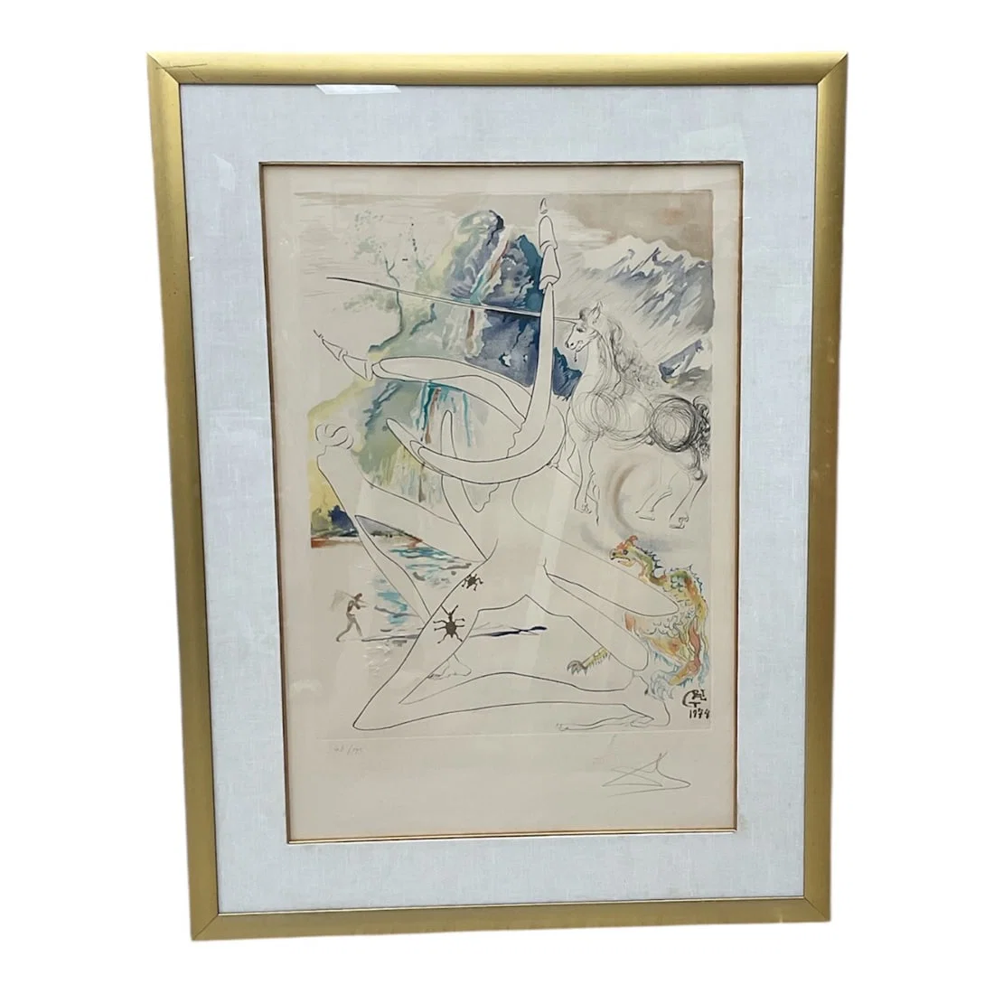 "L'Unicorne Laser Désintègre les Cornes de Rhinocéros Cosmique" by Salvador Dalí (Spain,