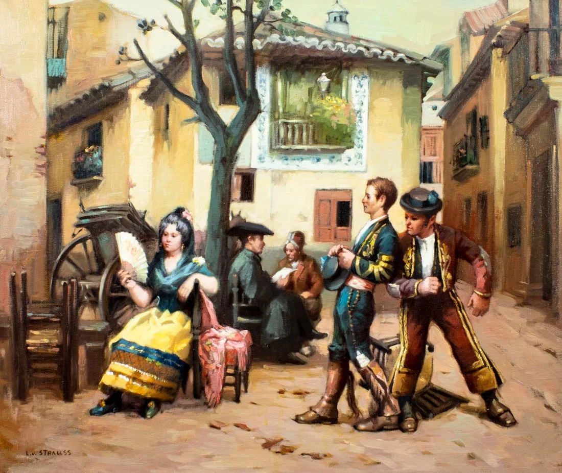 L V Strauss (German,20C) oil painting