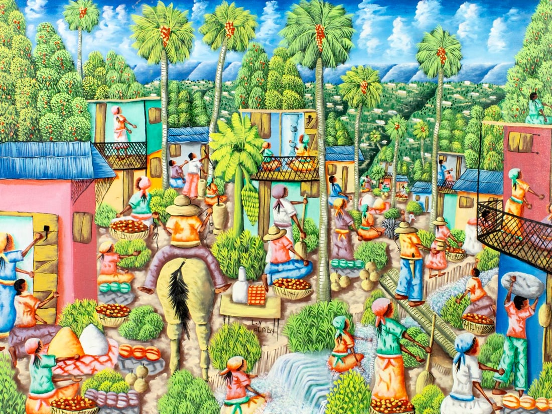 L Y Alaby (Haiti,20C) oil painting