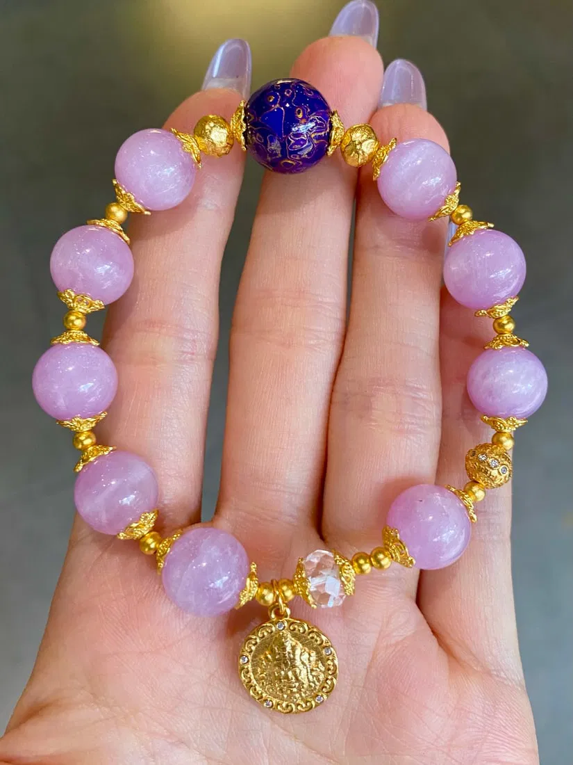 Lacquer Purple Bead Necklace