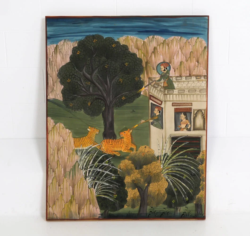 LADIES SHOOTING FROM A PAVILION INDIAN PAINTING