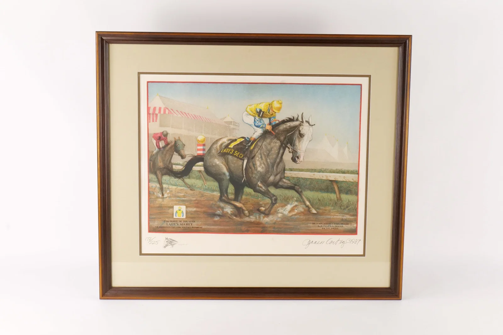 Lady's Secret 1986 Horse of the Year Etching by Jenness Cortez