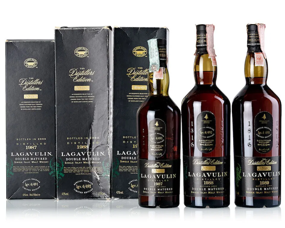 Lagavulin Distillers Edition, 1987 (1x 700ml) Lagavulin Distillers Edition, 1988 (1x 1000ml) L...