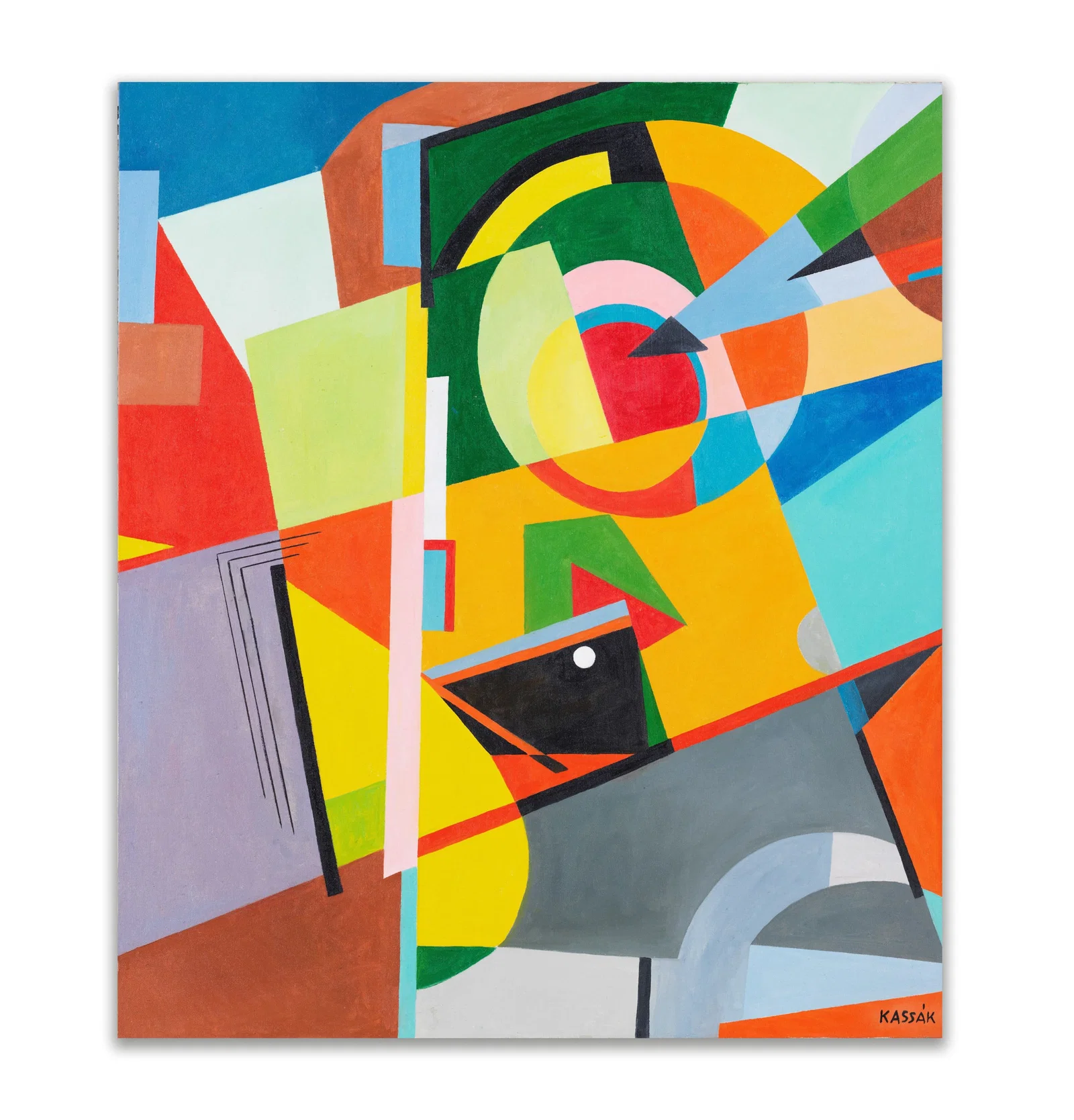 LAJOS KASSAK (1887-1967), ATTRIBUTED TO, OIL ON CANVAS