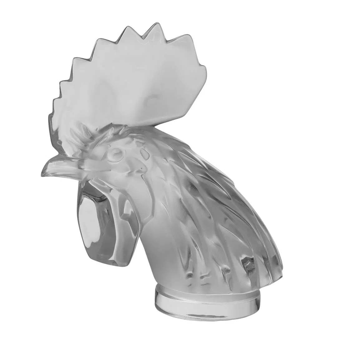 Lalique Crystal "Tete de Coq" Rooster Head Ornament