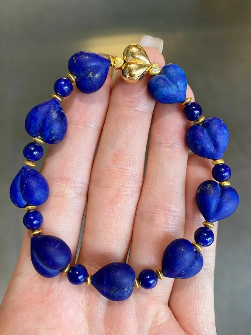 Lapis Lazuli Heart Bracelet