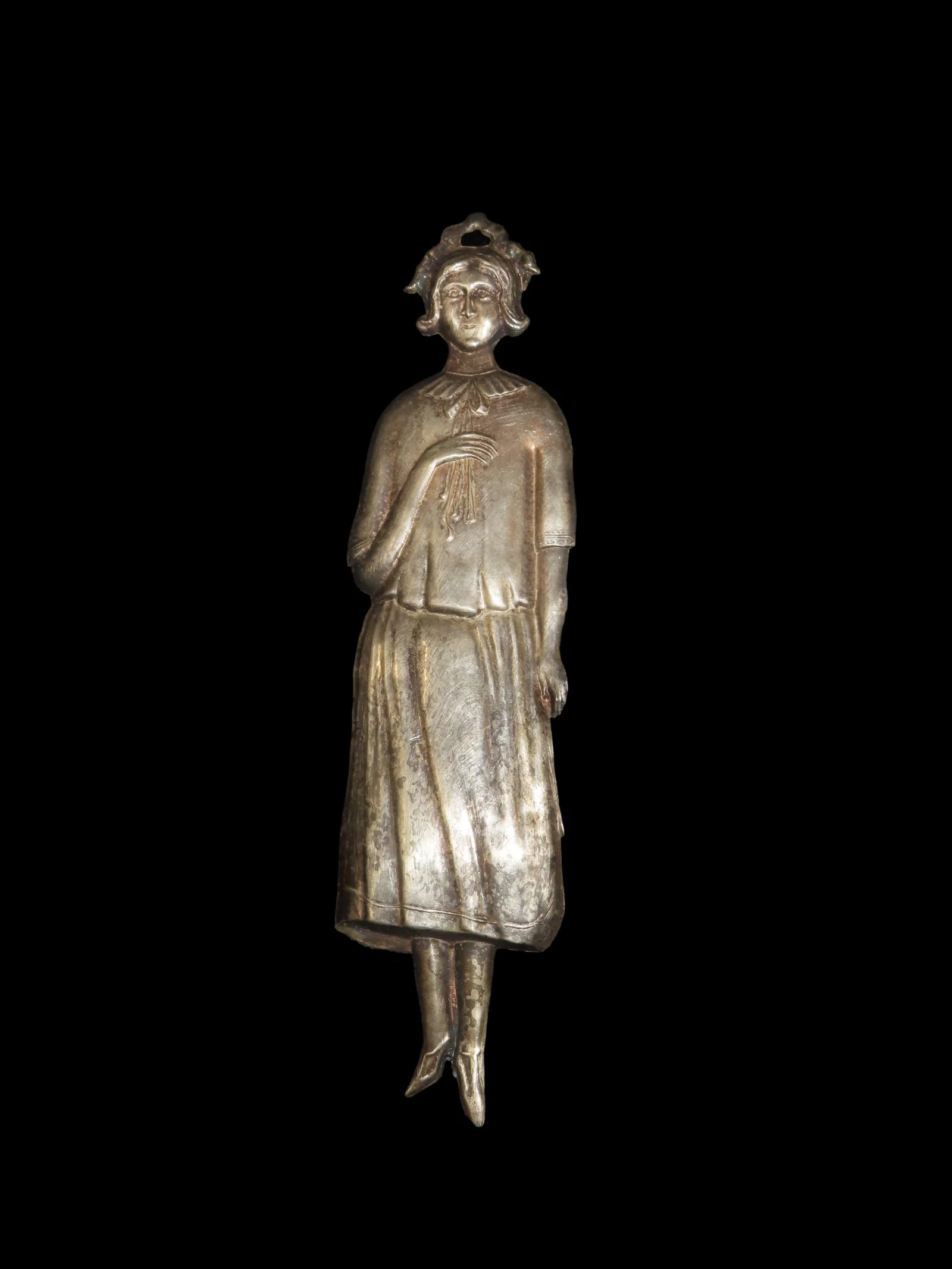 Large 8 1/4" Colonial Silver Milagro Pendant, Circa 1800's-early 1900's. Early Mexican / Spanish Era