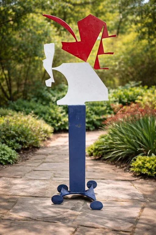 LARGE ABSTRACT MODERNIST METAL SCULPTURE 58"