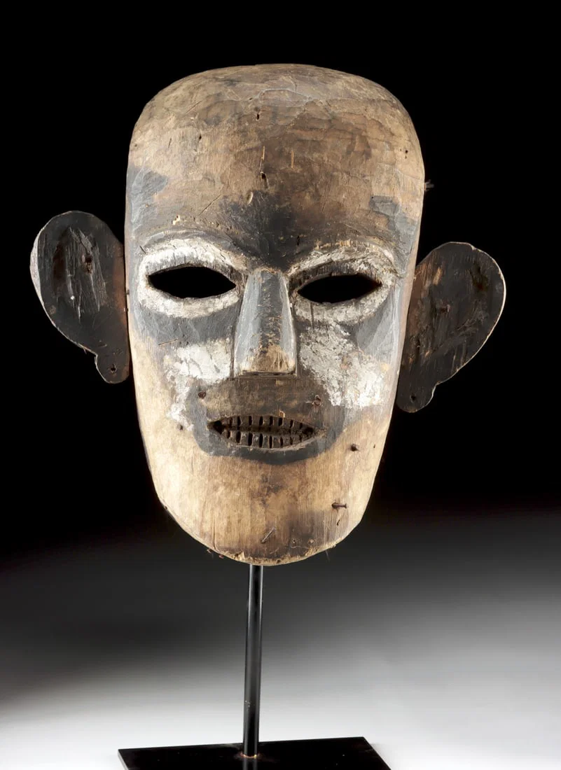 Large Borneo Iban Dayak Wooden Tribal Mask