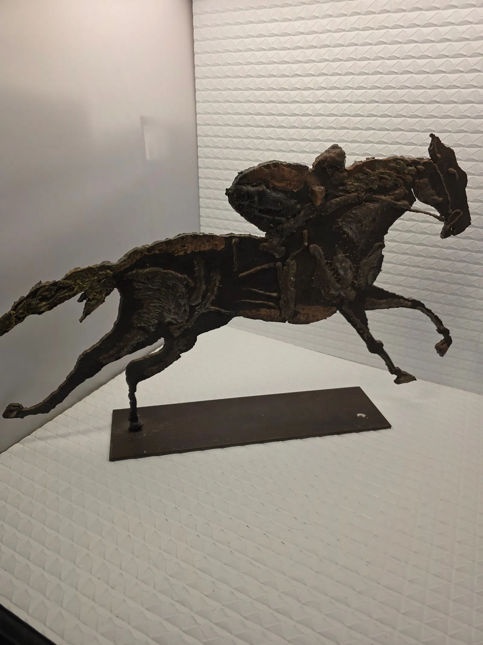 Large Brutalist Sculpture of a Horse, iron