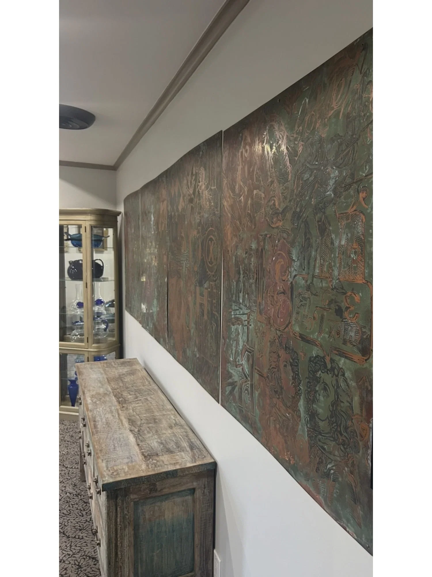 LARGE COPPER POLYPTYCH AFRIKA BY SERGEI BUGAEV