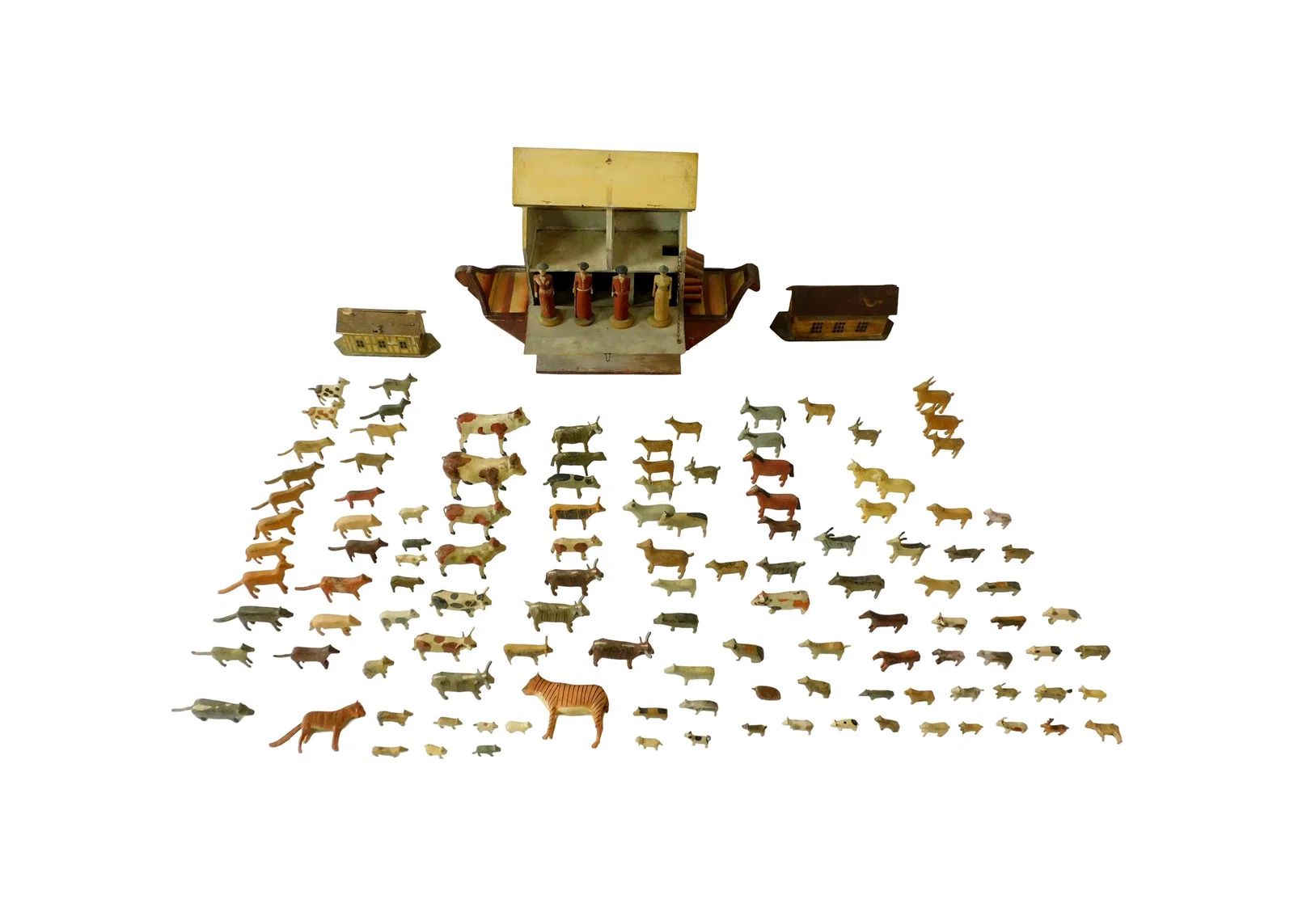 Large German Hand-Painted Noah's Ark Collection