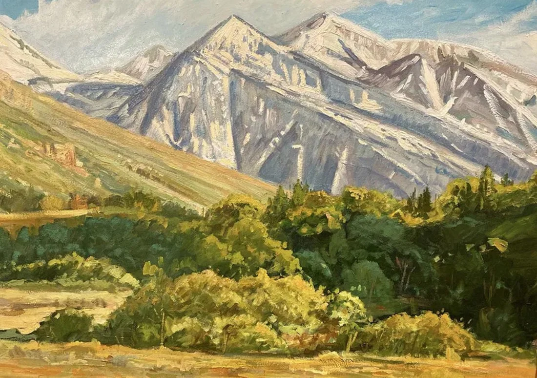 Large Landscape Oil on Panel Painting by Wezwik Signed