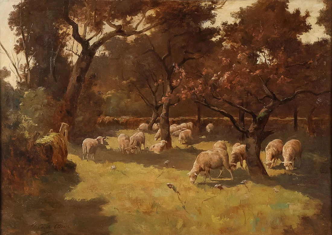 LARGE LOVELY SIGNED FRENCH PAINTING, C. 1890