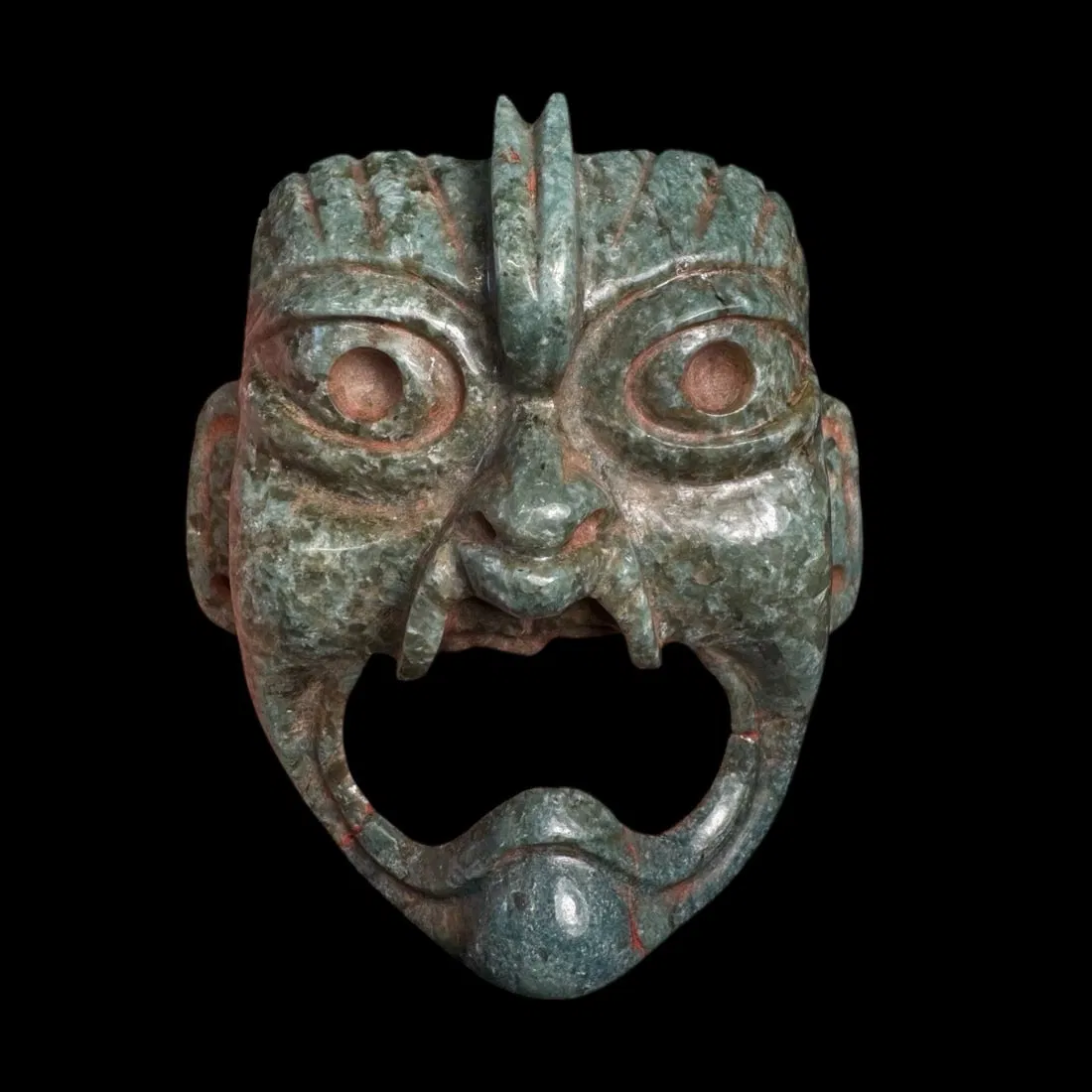 Large Olmec Reproduction Jade Mask – Type A Guatemalan Jadeite