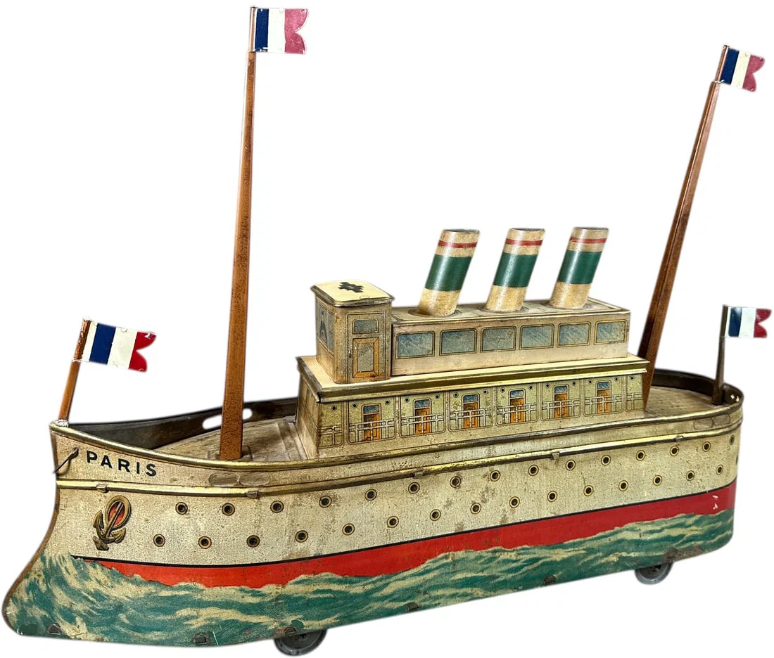 LARGE PARIS OCEAN LINER BISCUIT TIN