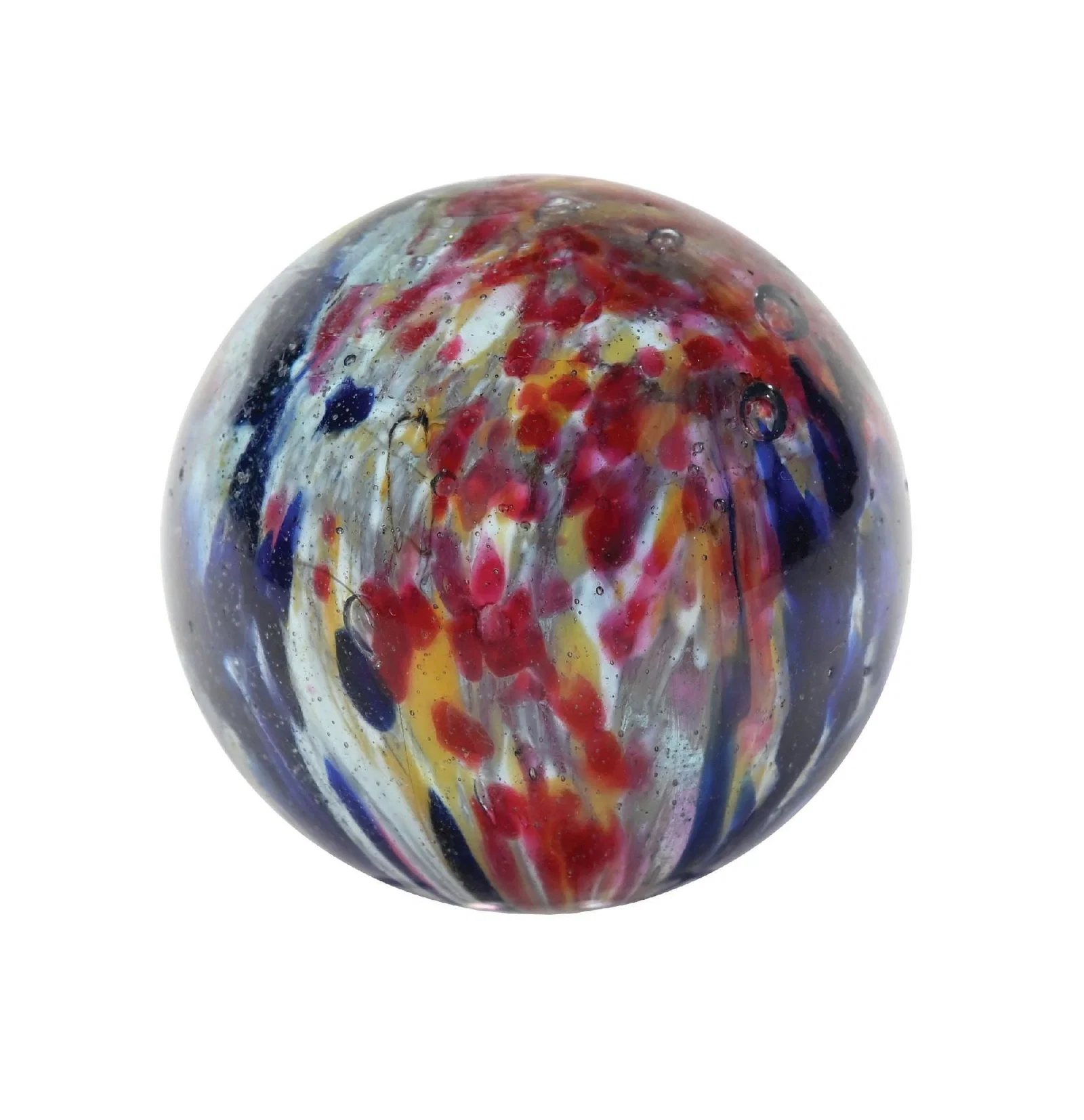 LARGE SINGLE PONTIL END OF DAY MARBLE