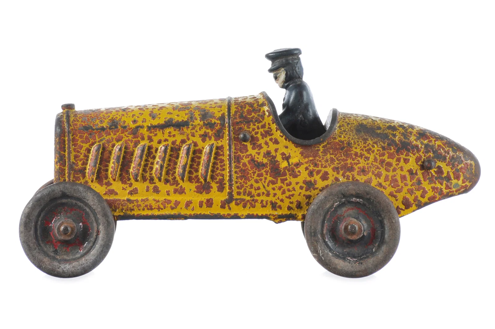 Large Yellow Kenton Race Car Circa 1925 Cast Iron
