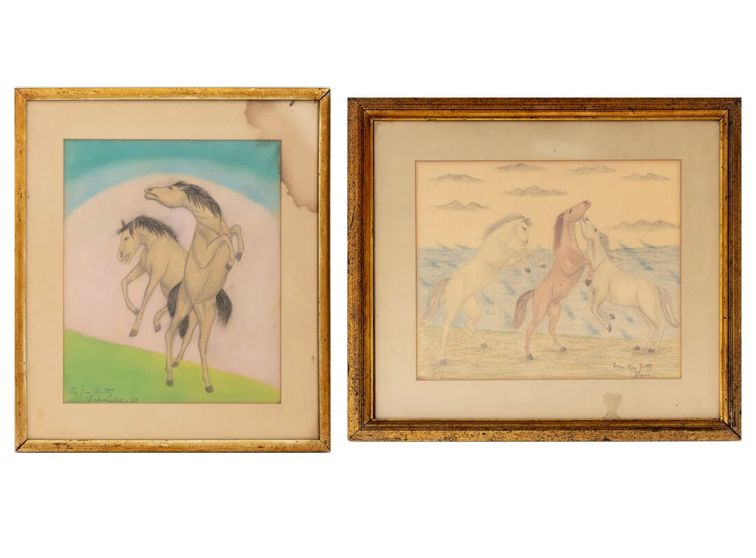 Larry Lebduska Horse Composition Colored Pencil, 2