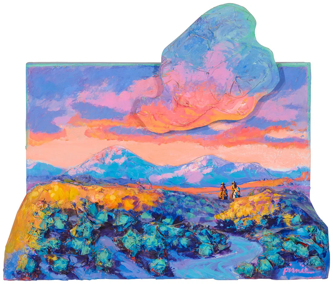 Larry Pirnie (b. 1940), "Coming Up the Draw," 1990